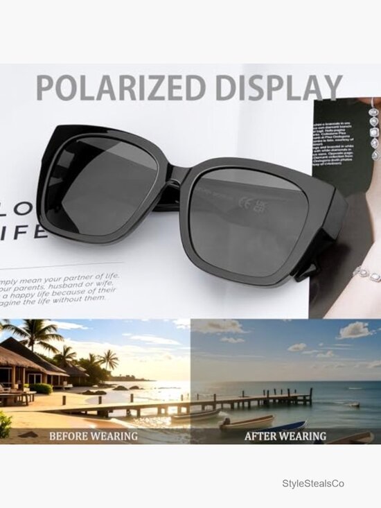 Polarized Fit Over Glasses Square Wrap Around Sunglasses UV400 TR90